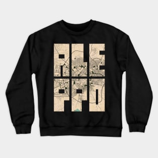 Aleppo, Syria City Map Typography - Vintage Crewneck Sweatshirt